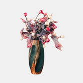 Twisted Green And Gold Vase | Green Vase For Office | Vase For Home | Aesthetic Vase For Home | Vase for Office